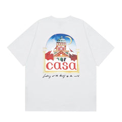 Casablanca Arch Architectural Back Graphic T-Shirt - White