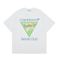 Casablanca Tennis Club Triangle Graphic T-Shirt - White