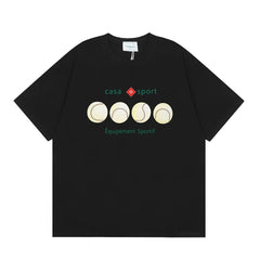 Casablanca Sport Tennis Ball Row T-Shirt - Black