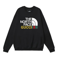 The North Face x Gucci Signature Logo Crewneck Sweatshirt – Black