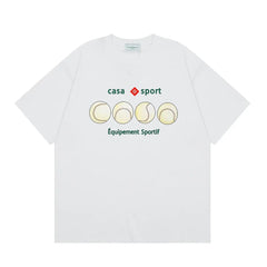 Casablanca Sport Tennis Ball Row T-Shirt - White