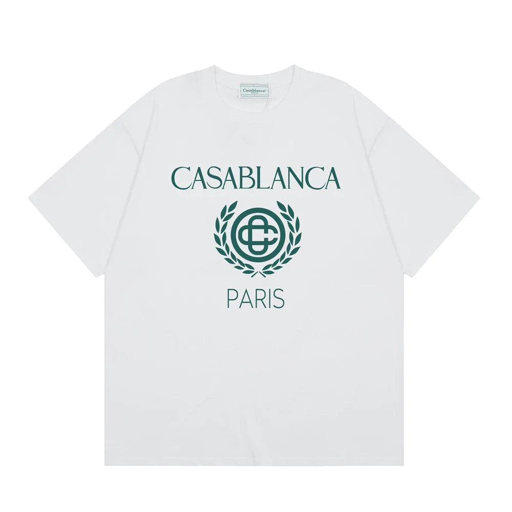 Casablanca Paris Laurel Wreath Logo T-Shirt - White