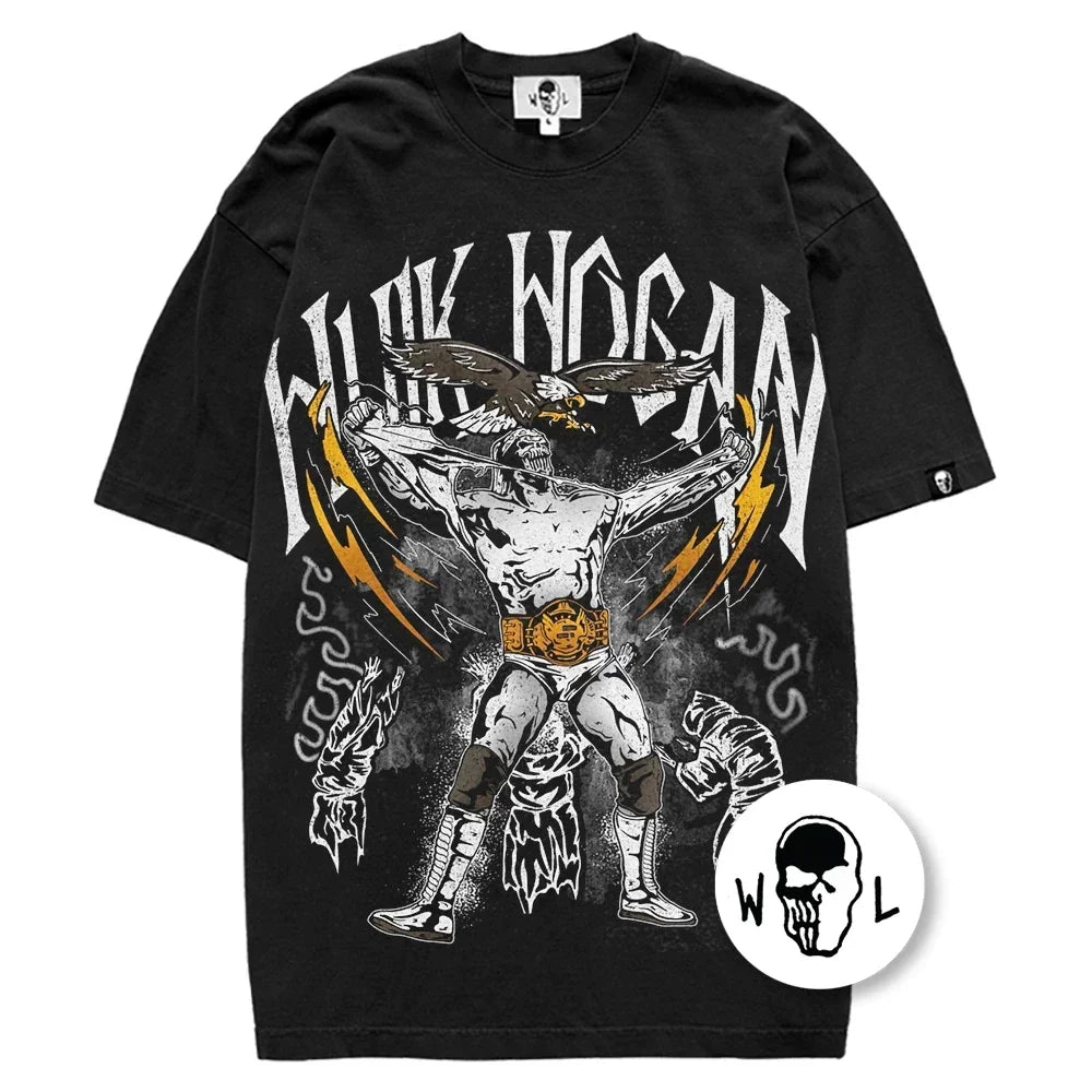 Warren Lotas Hulk Hogan Wrestling T-Shirt - Black