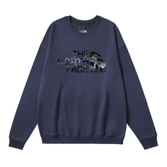 The North Face Mountain Texture Half Dome Logo Crewneck Sweatshirt – Navy